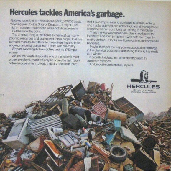 Hercules Chemical Company Pile Garage Advertisement Vintage 1971 - Picture 2 of 2